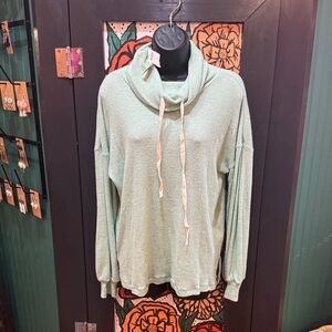Anthropologie Light Green Cowl Neck Sweater